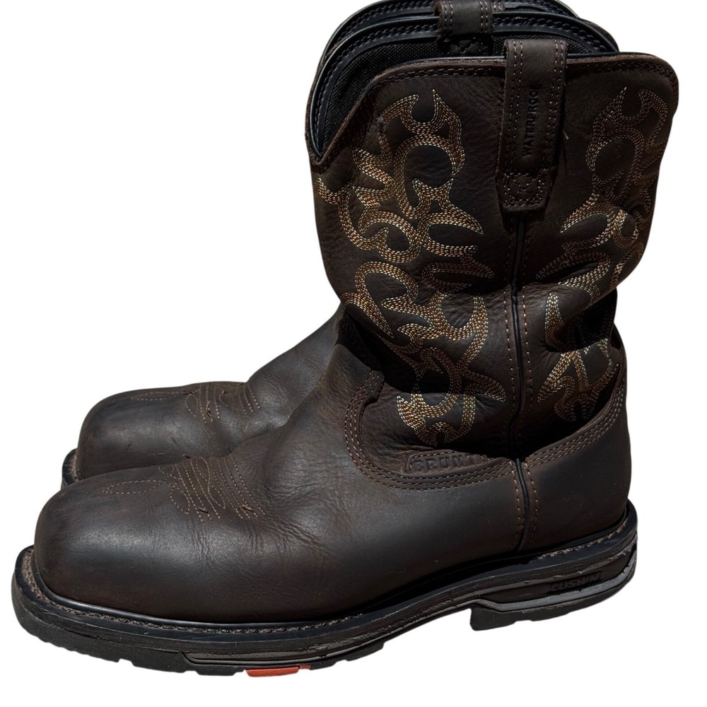 BRUNT Vastbinder Waterproof Comp Toe Western Work Boots Mens 8.5 Brown Leather